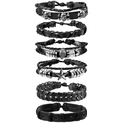 JOLYEAK Punk Leather Rivets Bracelets Punk Rock Leather Studded Bracelets 80s Wristband Emo Gothic...