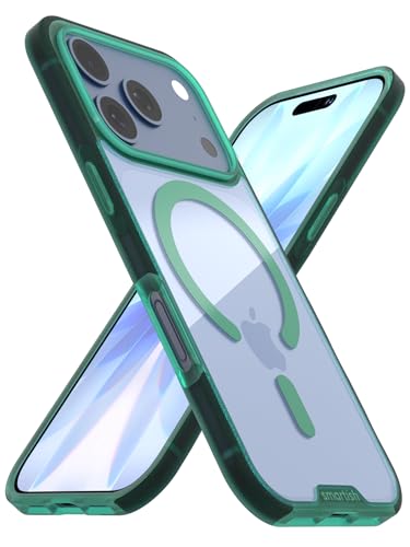 Image of Smartish iPhone 17 Pro MagSafe Clear Case - Gripmunk Magnetic Slim Case [Lightweight + Protective] Anti-Yellowing Thin Grip Clear Cover for Apple iPhone 17 Pro - Clearly Green