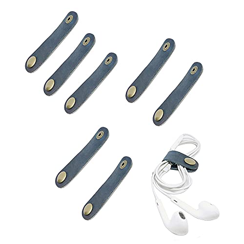 YohokGo Cord Organizer,Cord Keeper,Cable Straps,USB Holder,Cable Management,Earbud Case,Headset Winder,Wrap Headphone,Phone Earphone Clips Ties,Tiny Leather Gifts Gadget 8