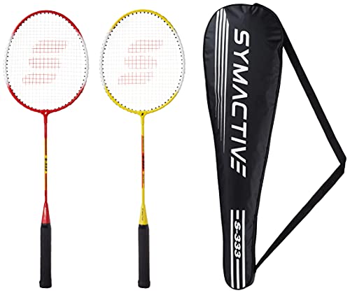 Amazon Brand - Symactive Aluminium Badminton Racquet Set For Intermediate Players, S333, Set Of 2, Silver&Red (B08KV1C683) Amazon Price History, Amazon Price Tracker