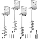 Insaga Anclajes de suelo resistentes de 10 mm de acero sólido con soporte en L, hoja de hélice de 2.7