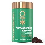 Nutriburst 300mg Ashwagandha + Vitamin B5 & Iodine - Herbal Adaptogen Reduce Tiredness & Fatigue, Supports Mental Performance - Vegan, Sugar Free Supplement - 60 Gummies - 1 Month Supply