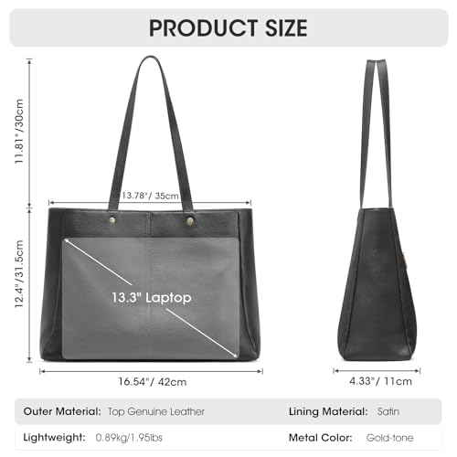 Bolso Tote de cuero suave para mujer Kattee miniatura 3