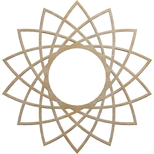 Image of Ekena Millwork 18 inchOD x 6 7 /8 inchID x 1 /4 inchT Eleanor Wood Fretwork Pierced Ceiling Medallion, Birch