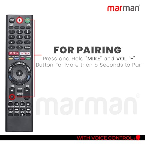 Image of marman RMF-TX310U Fit for Sony Bravia Television Remote Controller Support 4k QLED OLED Ultra HD Google Assistance with Voice Command XBR-85X900F 75X900F Series - Pairing Must !