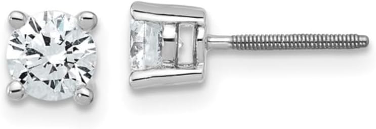 Certified Lab Grown Diamond Earrings for Women and Men in 14K White Gold Diamond Stud Earrings 3/4 Carats VS+ Clarity, F+ Round Shaped Studs Lab Grown Jewelry Presents