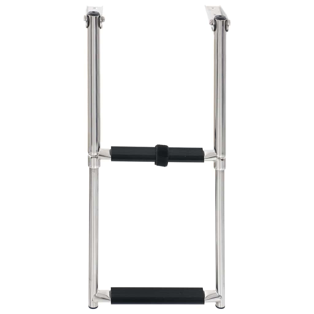 Escabeau télescopique à 2 marches en acier inoxydable pour piscines et bateaux, antidérapante, pliable, charge jusqu'à 200 kg