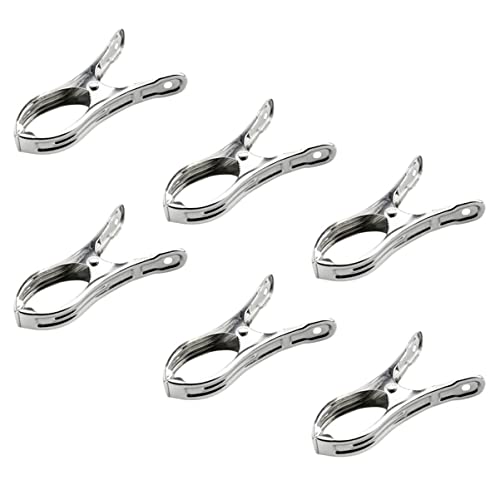 Alipis 6 Piezas edredón de Secado Clip de Secado colgadores de Calcetines con Pinzas clamp percheros Clips de fijación de Ropa Pinzas portátiles para Mantas Acero Inoxidable Silver