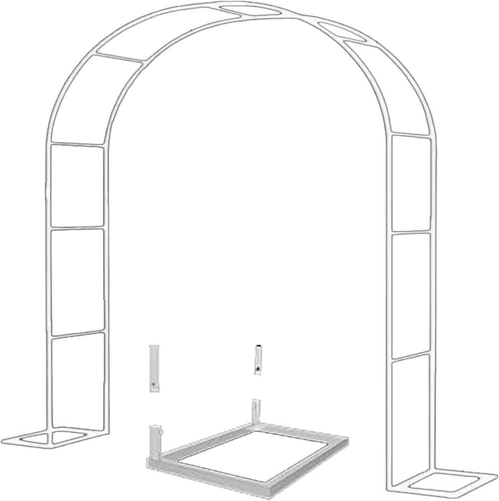 Metalowy łuk altanowy do roślin pnących, odporny na warunki atmosferyczne, stalowa rama, pergola, wolnostojący łuk, 1,2 m, 1,4 m, 1,8 m, 2,4 m, 3 m, czarny, zewnętrzny łuk ogrodowy, 3,5 m szerokości
