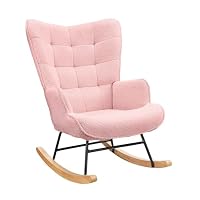 DIYHOM Fauteuil à Bascule - Fauteuil d'allaitement rembourré - pour Salon, Chambre à Coucher - Charge maximale