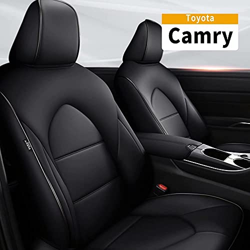 TTX LIGHTING Car Seat Covers Full Set Waterproof Leather Seat Covers Fit for 2018 2019 2020 2021 2022 Toyota Camry LE SE Non-Slip Full Coverage Vehicle Cushion Cover Auto Interior Accessories Airbag