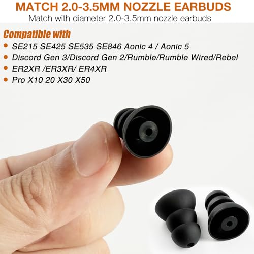 TENNMAK トリプルフランジ イヤーチップ 交換用 Elgin Discord Gen 3/ Gen 2/ Rumble/Rumble Wired&Se846 Se535 Se215 Aonic4 Aonic5 & Etymotic ER2XR / ER3XR / ER4XR & ISOtunes PRO イヤホンイヤーパッド 5ペア