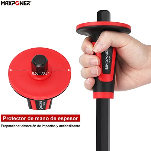 Miniatura 5 de Maxpower Juego De 3 Cinceles De Mampostería Con Protector Incluye 300mm Cincel De Punta Y 220mm Cincel De Ladrillo
