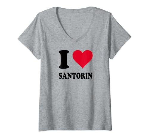 Mujer Me encanta Santorini Camiseta Cuello V
