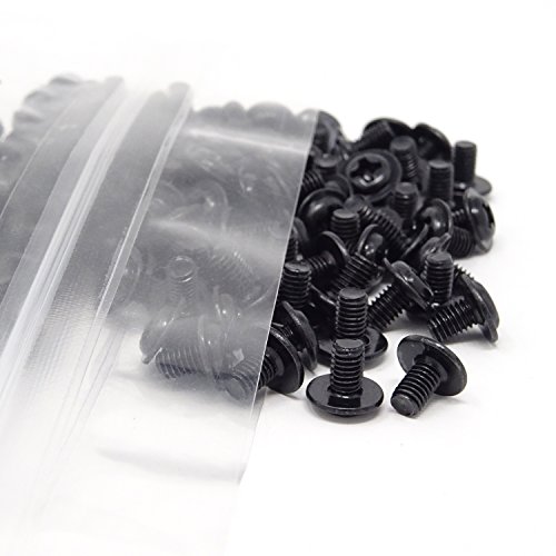 Honbay 100Pcs M3X5 Round Head Pc Mounting Computer Screws Computer Case Fixed Motherboard Screw (Black Zinc) #TOP2