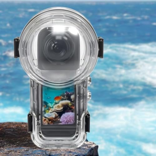 حافظة غوص غير مرئية لـ Insta360 X5، حافظة مقاومة للماء بتصنيف عمق 60 متر، غطاء غوص مغناطيسي سريع الفك مع عدسة مضادة للضباب للتصوير تحت الماء