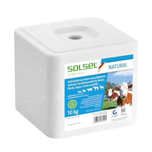 SOLSEL Leckstein Natur 10kg | Natürliche Mineralstoffquelle für Pferde Rinder Ziegen Wild Schafe | Ohne künstliche Zusätze | Für Stall und Weide