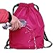 Peicees Waterproof Drawstring Sport Bag Lightweight Sackpack Backpack for Men and Women (Rose Red)