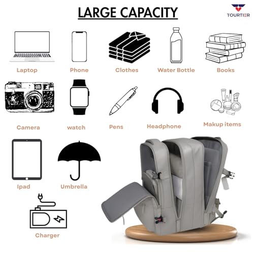 Image of Expandable Laptop Backpack with USB Charging Port, 15.6-Inch Travel & College Bag for Men & Women