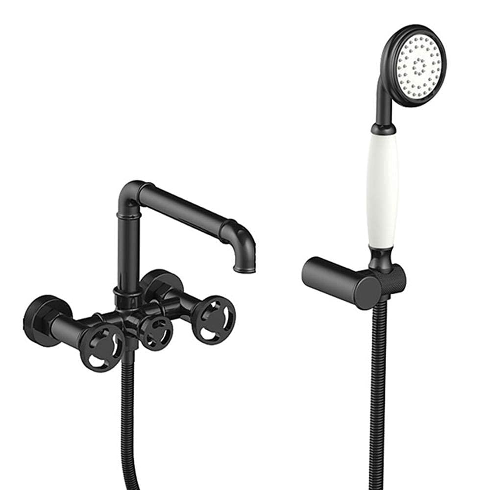 CWCQGH Bathroom Bath Taps with Shower Attachment Mixers Shower Mixer Tap Set for Bath Dual Lever Bathtub Mixer Tap Bath Taps with Shower Mixer