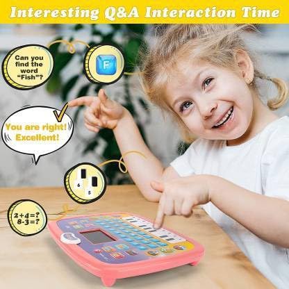 Royaldeals Toys Learning & Education Toys, Multi Functional Baby Tablet Musical Toys with Led Light,Piano Display Screen for Numbers, Animals & Maths, Kids Educational Computer for Kids (Red) 5
