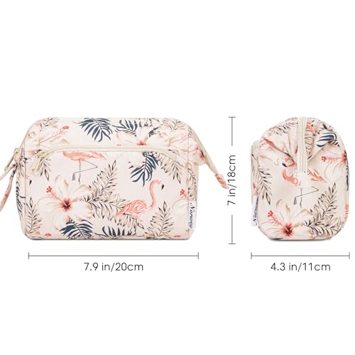 Image of Narwey Travel Makeup Bag Toiletry Bag, Wide Open Cosmetic Bag for Women