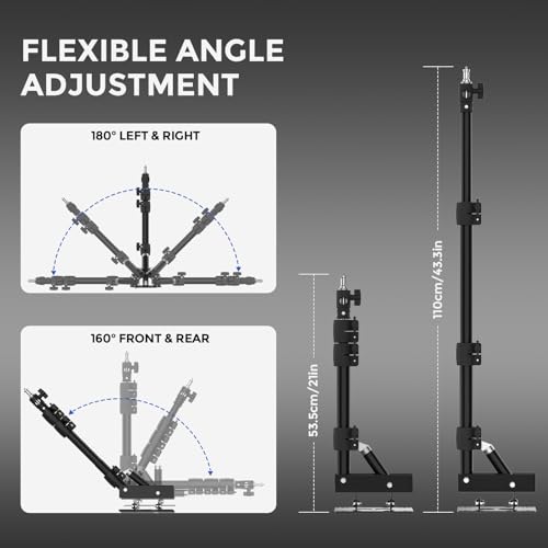 Image of 18 Inch Ring Light with Wall Mount Stand, Bi-Color LCD Display 55W 3000-5800K CRI≥97 Light Ring for Video Recording /Photography /Beauty Shop /Tattoo /Barber
