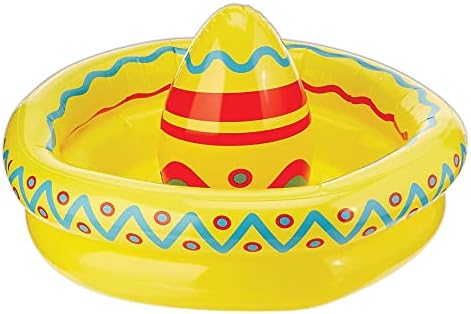 Beistle Inflatable Sombrero Drink Cooler, 12' x 18', Holds Approx. 10 Cans - Inflatable Cooler for Parties, Drink Containers for Cinco De Mayo Fiesta
