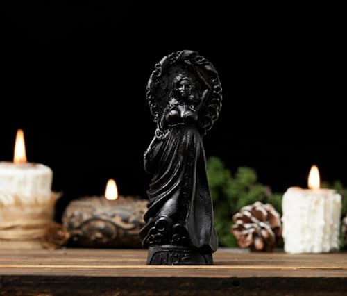 Estatua Diosa Nyx de la Noche en Madera miniatura 6