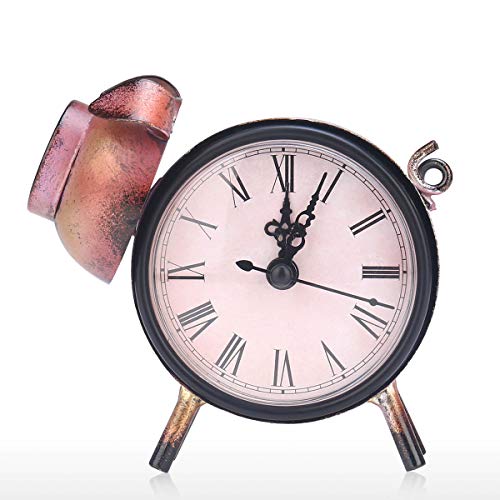 Chusui Relógio Porquinho Feito à Mão Estatueta Porquinho de Metal Vintage Mudo Relógio de Mesa Relóg