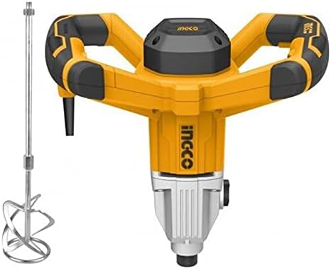 E Sense Ingco MX214008 FERM PMM1006 Power Mixer 1400W Paint and Cement mixer With Whisk (1400W, 750rpm, Yellow)