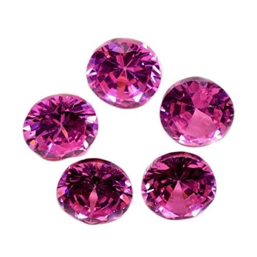 Pierres précieuses rondes en oxyde de zirconium rose R.K Lab lot de 5 gemmes 20 carats 4.00 Ratti