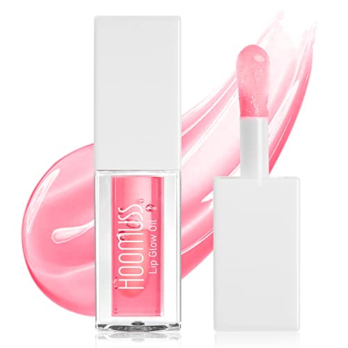 Lip Oil Hydrating Lip Glow Oil, Treansparent Toot Plumpimg Lip Oil Tinted Lip Balm Long Lasting Non Sticky Big Brush Lip Gloss (Strawberry)