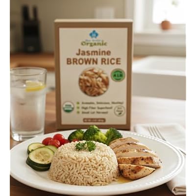 Organic Brown Jasmine Rice from Thailand - Whole Grain Vegan Natural Healthy Superfood Gluten-free - 4 LB