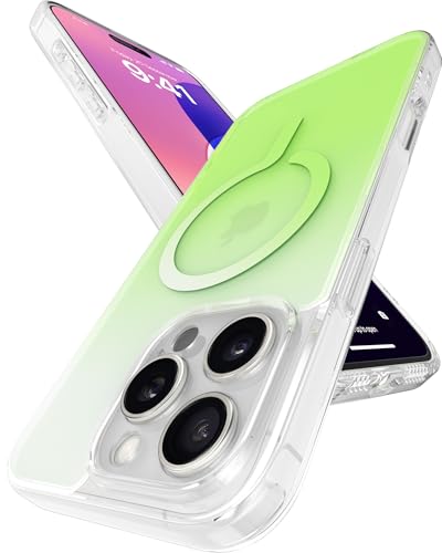 Image of eller sante Maven Magpro Back Cover Case for iPhone 16 Pro Scratch Resistant Camera Screen Protector TPU Shockproof 10ft Drop Protection Support Mag-Safe Wireless Charging- Light Green
