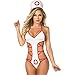 Befox Biancheria Intima Femminile del Costume di Cosplay di Halloween dell'infermiera Tuta di Uniforme Strappy della Biancheria Sexy della Biancheria