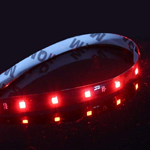 FICBOX LED Strip Light 12V Flexible Waterproof Underglow Lights for Car Motorcycles Golf Cart (Red, 5Pack) - Thumbnail 3