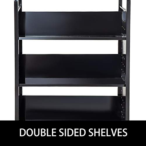 image for BestEquip Book Cart 200LBS, Library Cart 30x14x45 Inch, Rolling Book C