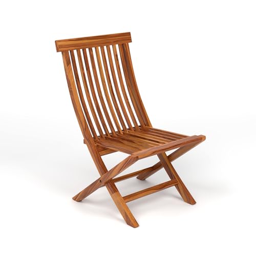 Image of Wooden Patio Seating Chair and Table Set for Outdoor Balcony Garden Furniture Coffee Table with 1 Tables and 1 Chair Set (Honey Finish)