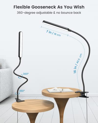 Glocusent 5W Multi-Purpose Clip On Light, 38 Leds Bed Light, Eye Caring Reading Lamp, 5 Color & 5 Brightness With A Remote, 30-Min Auto Off Timer, Perfect For Bed Reading/Studying/Working #TOP5