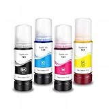 Inchiostro tintura di ricarica T103 103 104 Compatibile con stampanti Eco Tank L1110 L3100 L3110 L3111 L3116 L3150 L3151 L3156 L3160 5190 e modelli simili di stampanti desktop desktop(4pcs)