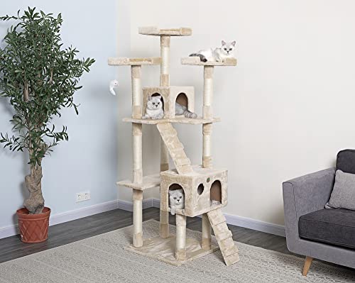 Go Pet Club 72" Cat Tree Condo Furniture - BeigeCat Tree Furniture