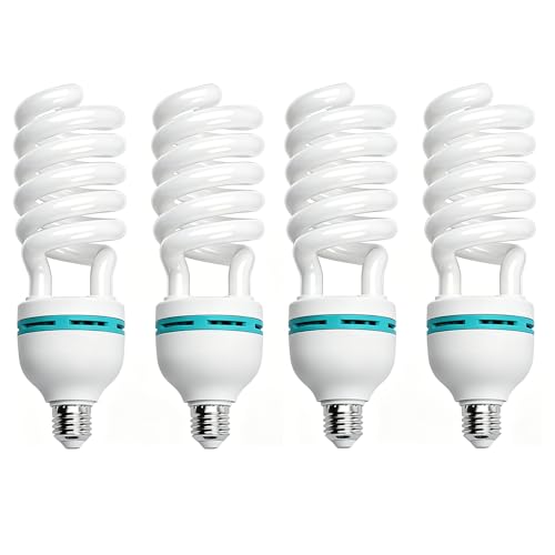 Andoer 4 x lampa fotograficzna 135 W, 220 V, 5500 K, CRI90, światło dzienne, lampa spiralna, energooszczędna żarówka E27, do studia fotograficznego, oświetlenie studyjne, oświetlenie wideo
