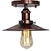 Produktbild Umbrella Deckenleuchte Semi Flush Mount Leuchte Retro Industry Single Kopf Little Black Rock Deckenleuchte Edison Vintage Barn Light (Rostfarbe)
