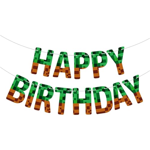 DazzJoy Pixel Happy Birthday Girlande, Pixel Videospiele Girlande Geburtstag Junge Mädchen, Pixel Gaming Deko Geburtstag Girlanden, Gamer Geburtstagsgirlande Kindergeburtstag Deko DazzJoy Pixel Happy Birthday Girlande, Pixel Videospiele Girlande Geburtstag Junge Mädchen, Pixel Gaming Deko Geburtstag Girlanden, Gamer Geburtstagsgirlande Kindergeburtstag Deko