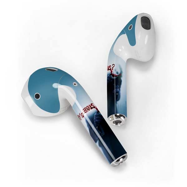 Skinit Decal Audio Skin Compatible with Apple AirPods 2 - Officially Licensed The Dark Knight Why So Serious Design