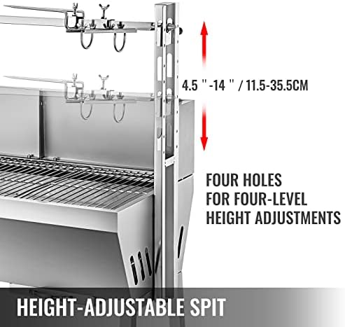 Large Electric Rotisserie Grill, Height Adjustable Spit Roaster 985x400mm for Hog & Lamb, Perfect for Outdoor Picnics, BBQ Parties, and Family Gatherings