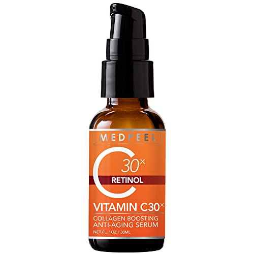 Medpeel Vitamin C30x Retinol Collagen-Boosting Antiaging Serum, 30Ml/1Fl Oz, Fight UV And Sun Damage, Hydrate and Brighten Skin