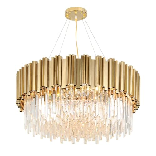 Plafonnier en cristal de luxe HLTYGWX 60 cm lustre dore design haut de gamme villa