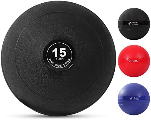 Day 1 Fitness Weighted Slam Ball - 9 Weight and 3 Color Options - No Bounce Medicine Ball - Gym Equipment Accessories, High Intensity Exercise, Functional Strength Training, Cardio
